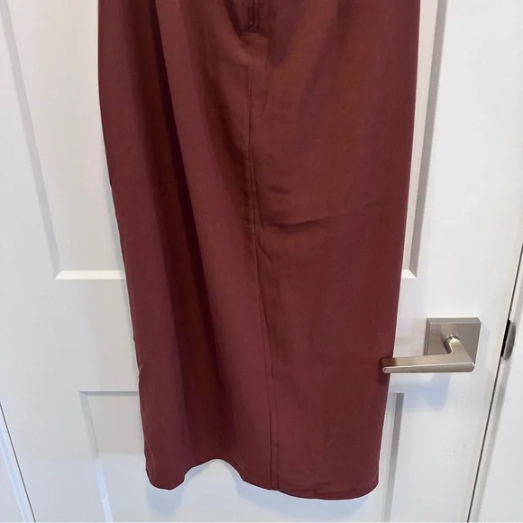 Abercrombie & Fitch Brown Knot Front Cutout Halter Midi Dress Size Small Petites - Picture 7 of 12